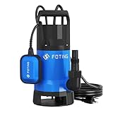 FOTING 1000W Submersible Water Pump to Empty Pool, Dirty/Clean Water, 17600 L/H Electric Sump Pump with Float Switch, Portable Water Pump for Garden Pond, Hot Tub, Pool Draining, Ditches