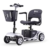 Discover Mobility Rider 4mph Portable Mobility Scooter with Splitting Function 12AH (Silver)