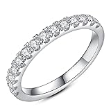 Mejewri Moissanite Engagement Rings 925 Sterling Silver Rings Promise Wedding Rings for Women, Round Cut 1.5CT P1/2