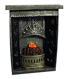 STREETS AHEAD Miniature Toy Fireplace, Black, Contemporary Style, Resin Material
