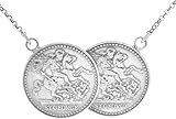 Sterling Silver Double Coin Necklace George & Dragon (18.00)