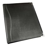 Leather A4 Ring Binder | Document Folder | Executive Conference Folder | Soft Leather Cover | Strong 4 Ring System | Silver Protective Corners