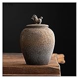 Tea Canister Vintage Stoneware Tea Caddy Ceramic Airtight Jar Storage Tea Cans Tea Box Storage Tank Tea Container Decorative Jar Sugar Bowl Tea Caddy (Size : Brass) ()