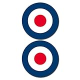 2 x 150mm/6" Glossy Vinyl Stickers - RAF Roundel The Who Mod Target Vespa #0215 (Self Adhesive)