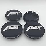 SANSHAOS 4Pcs Hub Centre Caps for Audi Volkswagen Mercedes-Benz ABT,Car Hub Caps with Car Logo Center Cap Replacement Sunscreen Waterproof Hub Cap Covers Protectors,61MM-Black