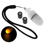 SecurityIng 1Pc Underwater Strobe Signal Light Scuba Night Dive Marker LED Flashy Safety Lamp Firefly Diving Beacon Beam 200M Underwater 200 Hour Duration with Battery - Yellow