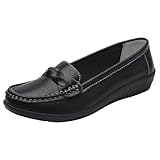 Women's Shoes Elegant and Comfortable Loafer Leather Mary Jane Shoes Casual Shoes Business Shoes Round Toe Leather Shoes Work Shoes Women Mary Janes Low Shoes Wide H Soft Sole Comfortable Shoes, black