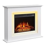 FlameKo Savannah Fireplace with 39" surround and Realistic Flame Effect Heater White Multiple Colours Available