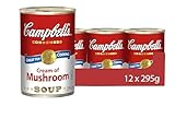 Campbells Condensed Soup, Cream of Mushroom Soup, Tinned, 12 Pack
