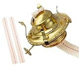 #2 Kerosene Lamp Burner / Brass Plated Burner /Paraffin Lamp, Lamp Replacement Parts / Oil Lamp Chimney Holder for Antique Hurricane Lamps with 3 Pcs Wicks (Gold)