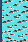 Neon Tetra Notebook: Vibrant Neon Tropical Fish Notebook with 100 Ruled Pages