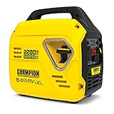 Champion Power Equipment 92001i 2200 Watt LPG Dual Fuel Portable Inverter Generator - 80cc Engine, 4.1L, Petrol or Propane - Lightweight, True Sine Wave, EZ Start, Fuel Fill Assist LED, Ultra Quiet