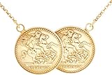 9ct Gold Double Coin Necklace (18 IN)