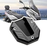 CCHMQ Motorcycle Kickstand Pad for Triumph Thunderbird LT 2014 2015 2016 2017 2018 2019, Aluminium Motorcycle Bracket Side Extended Universal Anti-Skid Enlarged Base Stand Pads,A-Black