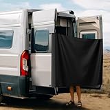 Federedevo Black RV Truck Camper Van Rear Door Shower Curtain for Mercedes-Benz Sprinter, Ford Transit, Ram Promaster Vans Quick Hooks Installation, Privacy Protection