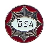 Metal Enamel Pin Badge BSA Motorcycle Circle (Silver) (24mm)