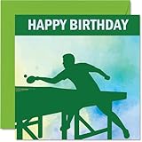 Tabletennis Sport Birthday Cards - Boys in Sports - Happy Birthday Card for Boy Son Brother Grandson Nephew Uncle Cousin, 145mm Bday Greeting Cards
