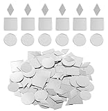 GUOYOU 300 Pcs Small Mirrors for Crafts, 1mm Mirror Mosaic Tile, 3 Shapes Self Adhesive Mini Mirror Pieces, Square Round Rhombus Glass Tiles, for DIY Projects, Wall, Crafts Home Decoration