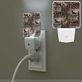 Rustic Lodge Bear Moose Night Light Plug into Wall, LED Night Light with Dusk-to-Dawn Light Sensor 0.5W Nightlights Plug in Lamp for Hallway, Bedroom, Bathroom