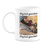 Hippowarehouse Personalised Mug Text Photo Printed Collage Design Logo Gift Cup 11oz Mothers Fathers Day Coffee Best Friend for her for Him Girlfriend Boyfriend Custom Company Business Funny