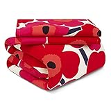 Marimekko - Queen Duvet Cover Set, Cotton Bedding with Matching Shams & Botton Closure, All Season Home Decor (Unikko Red, Queen)