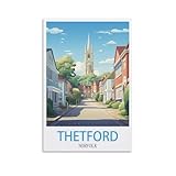 LNHZGNJNH Thetford Norfolk Vintage Travel Posters 20x30inch(50x75cm) Canvas Wall Art Wall Print Painting Decor Living Room Bedroom Decor