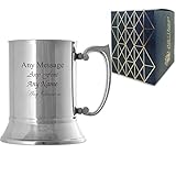 Personalised Engraved Stainless Steel Tankard, Gift Box Included, Personalise with Any Message, Different Fonts Available to Choose from, Laser Engraved