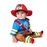 Spooktacular Creations Baby Unisex Mini Firefighter Costume Fireman Halloween Costume for Toddler Boys Girls Infants, School, Event Party Dress Up