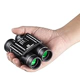 QUNSE Mini Pocket Small Binoculars, 10x25 Bird Watching Compact Folding Binoculars with Waterproof for Adults/Kids/Travelling/Sightseeing/Hunting