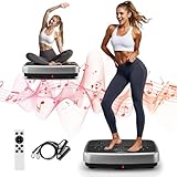 Vibration Plate, MOSUNY Vibration Plate Exercise Machine For Lymphatic Drainage, 2025 Upgraded Double Motors Vibration Plate for Weight Loss, 450 LBS Capacity Vibration Plate For Whole Body Workout