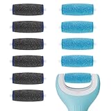 11 Pack Replacement Roller Heads for a-mope Pedi Perfect Refills Electronic Foot File, Include 6 Extra Coarse & 5 Regular Coarse Replacement Heads Compatible with a-mope (Black+Blue)