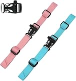 2 Pcs Backpack Chest Straps, Adjustable Chest Strap for School Bags, Rucksack Straps Extender, Non-Slip Quick Release Backpack Sternum Strap for Outside Travel (Blue, Pink)