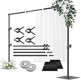 Fatazoii Backdrop Stand Heavy Duty, 2m x 3m Adjustable Background Frame with Metal Base, Pipe and Drape Support Kit for Photo Booth Video Studio Decoration Wedding Birthday Party Events