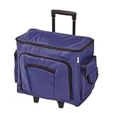 Sewing Online Sewing Machine Trolley Bag on Wheels, Navy | 47 x 38 x 24cm | Sewing Machine Storage for Janome, Brother, Singer, Bernina, and Most Machines - 006105-NAVY