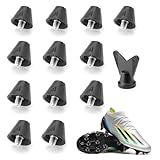 APOMOONS 12Pcs Football Studs, Plastic Nylon Rugby Boots Studs Replacement for Men Boy Kids Adults Shoes, Compatible with Nike Compatible with Puma Complimentary Wrench 8Pcs 13mm&4Pcs 16mm Black