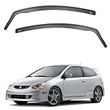 iSPEED Wind Deflectors for HONDA CIVIC MK7 3-door 2001-2005 Type R EP3 EP2 SPORT 2-pc - Keep Your Car Ventilated in Rain - Reduce Wind Turbulence - Tinted, In-Channel