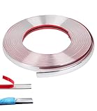 Youzzei Automotive Chrome Trim, 15mm x 5m Chrome Tape Self Adhesive, Premium Car Styling Moulding Strip Trim for Car Window Bumper Door Edge Guards Protect Sticker, Flexible Chrome Car Strip - Silver