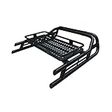Direct4x4 Black SUS201 Long Arm Roll Bar with Cargo Basket Rack for Toyota Hilux 2016+