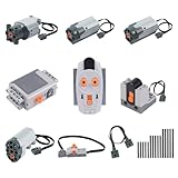 HOTUT 25 PCS Power Functions Motor Battery Box Remote Receiver Set, Including 1L/2M/1 Servo Motors, Remote Control Battery Box Extension Cord Switch Receiver