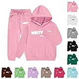Tracksuit Set Kids Girls - Long Sleeve Pullover Sweatshirt and jogging Bottom Outfits Sets for Girls 2 Piece Fashion Y2K Boys Activewear Back to School Jumper Activewear (Pink, 12-13 Years)