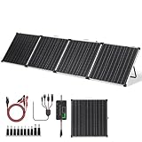 Panana 220W Foldable Solar Panel, 18V Portable Monocrystalline Solar Suitcase with SAE Connector Kit, Charge Controller, Mount Bracket for Off Grid Camping Car RV Marine Boat Battery (220W)