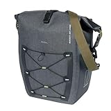 Basil Navigator Storm MIK Side L - Waterproof Rear Bike Bag - 25-31 litres - 15 x 26 x 41 cm - Black/Grey