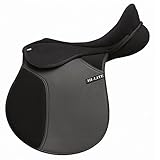 Shires Hi-Lite Elite Club GP Horse Riding Synthetic Saddle in Black 17W, Black