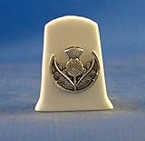 Birchcroft Porcelain China Collectable Thimble - Antique Silver Scotland Thistle