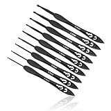0XBIT Crochet Hook Set, 9 Pieces, Vintage Black Aluminum, 2mm-6mm, Ergonomic, DIY & Beginners