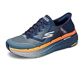 Skechers Men's Max Cushioning Premier 2.0 Ascendant Ii Sneaker, Navy and Orange Textile/Synthetic, 8 UK