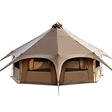 TOMOUNT Teepee Tent Cotton 6-8 Person Family Tent Canvas Pyramid Yurt Large Glamping Tent for Camping, Hiking, Festival, Parties, Wedding, Music Festival
