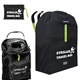 Extra Large Stroller Travel Bag - Black, Ideal for Airplane Pushchair and Pram Cover, Waterproof Stroller Travel Bag