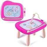 Smasiagon Toddler Girls Toys Age 2, Magnetic Drawing Pad Doodle Board with Sturdy Legs, Educational Learning Toys for 1 2 3 Year Old Girls Kids Birthday Easter Gifts (Rose)
