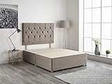Bed Centre Light Grey Plush Velvet Fabric Divan Base Plus Matching Headboard3ft 4ft 4ft6 5ft 6ft (3FT (Single))